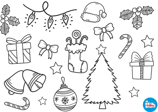 Scarica il diegno degli elementi natalizi