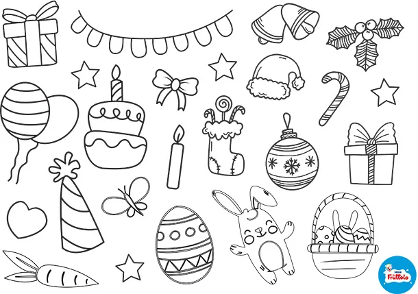 Scarica il disegno degli elementi delle festività